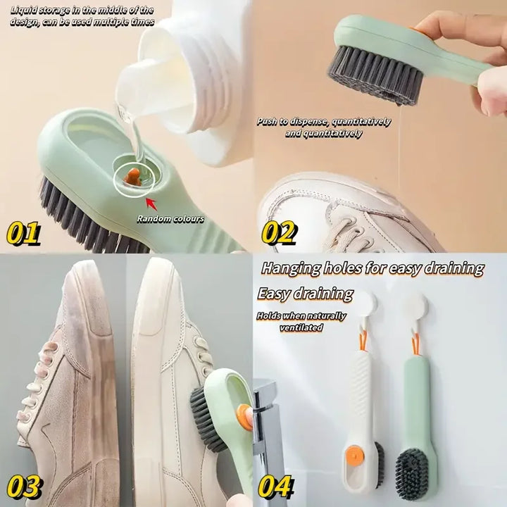 Automatic Refillable Multifunction  Soft Shoe Brush (1pc)