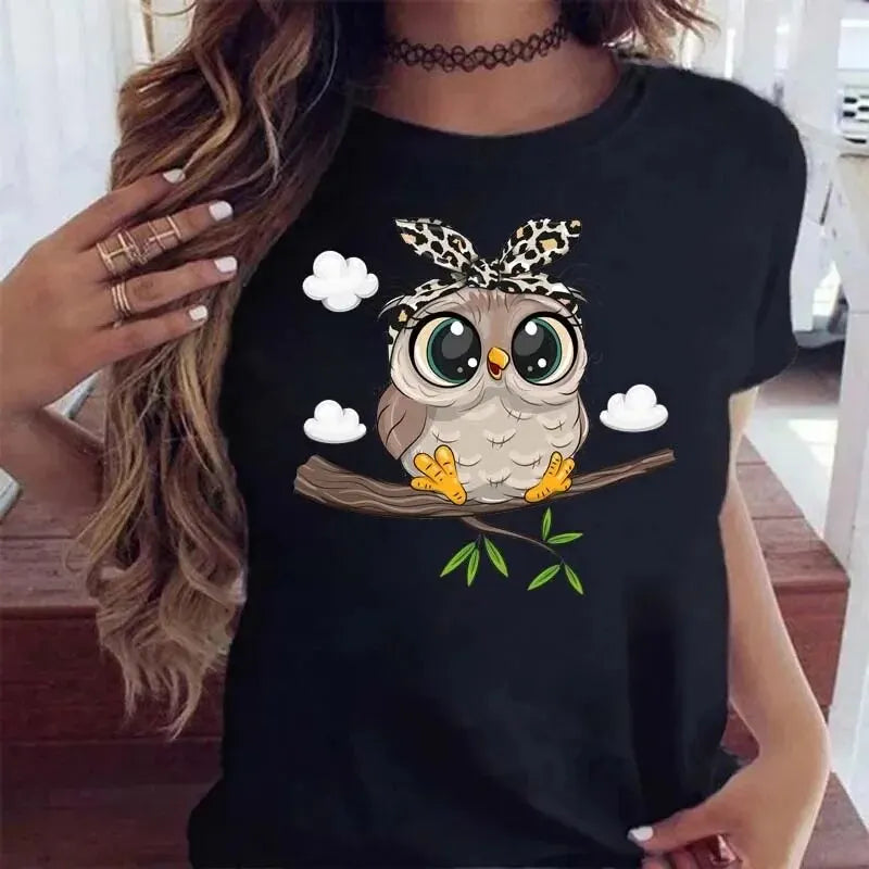 Kawaii Cartoon Owl Harajuku T-shirts