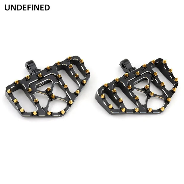 Motorcycle MX Gold Spike Floorboards Foot Pegs Bobber Footrests For Harley Touring Road King Sportster XL Softail Fatboy Dyna