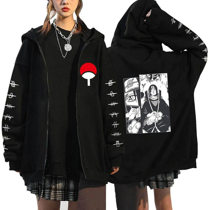 Autumn Zip Up Jacket Anime Naruto Figures Sweatshirt Men Women Plus Size Casual Clothing Harajuku Cartoon Coat Halloween Gifts