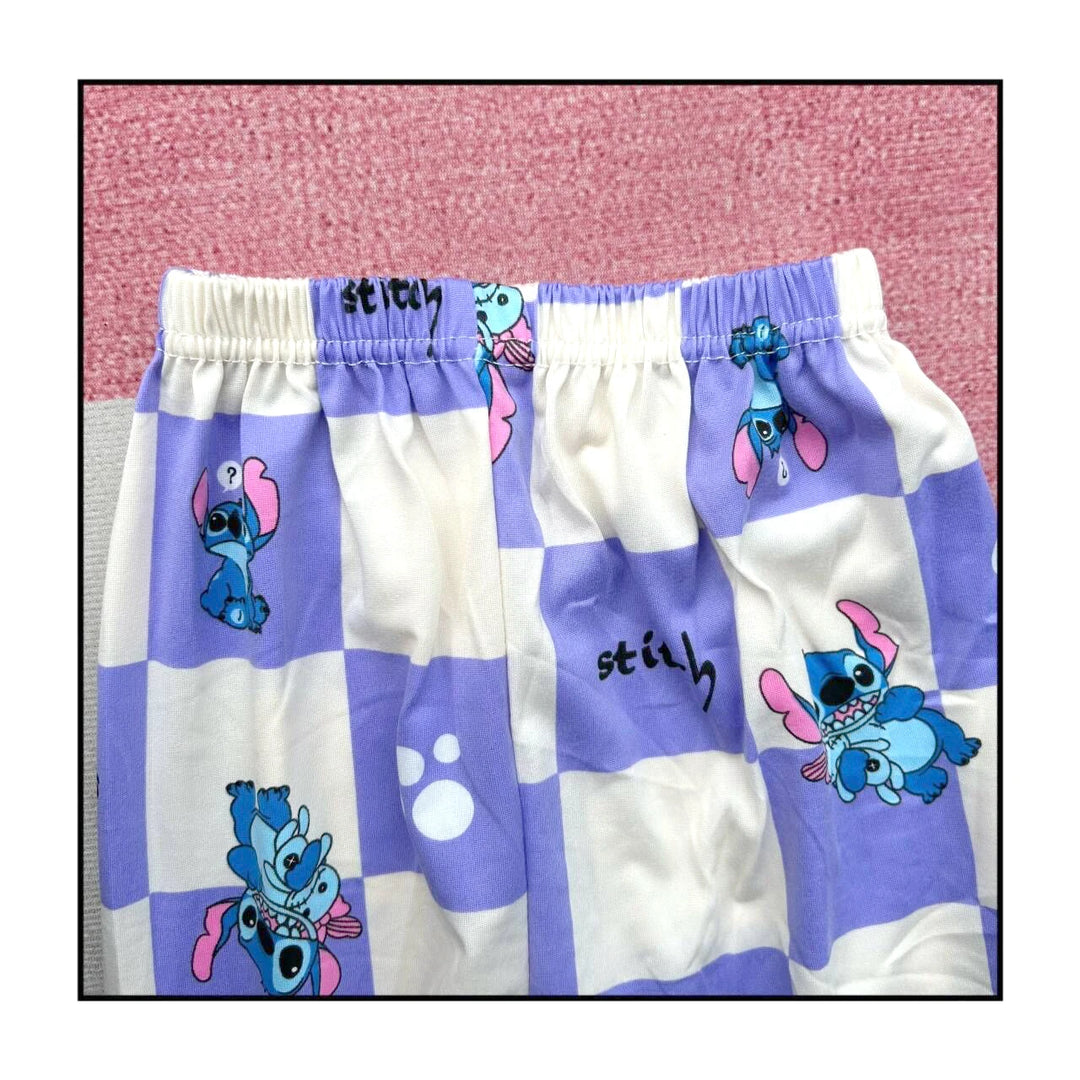 Spring Autumn Children's Clothing Sets Stitch Cartoon Boy Sleepwear Long sleeved Clothes Kids Pajamas Set Baby Girls Pyjamas