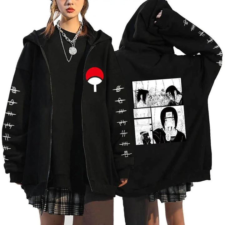 Autumn Zip Up Jacket Anime Naruto Figures Sweatshirt Men Women Plus Size Casual Clothing Harajuku Cartoon Coat Halloween Gifts