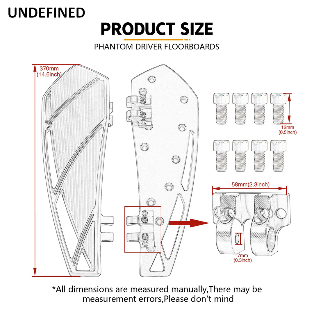 Phantom Floorboards Foot Pegs Shift Lever Shifter Pegs Brake Pedal Pad For Harley Touring Road Electra Street Glide Softail FL