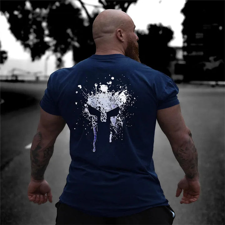 Summer Men's Casual T-Shirt Gym Fitness Outdoor Running Short Sleeve T-Shirt Fashion O Neck Warrior Gym Oversized Men‘s Clothing