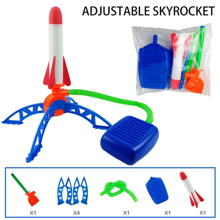 Kid Air Rocket Foot Pump Launcher Outdoor Air Pressed Pedal Soaring Rocket Toys Child Play Set Jump Sport Game Toys For Children