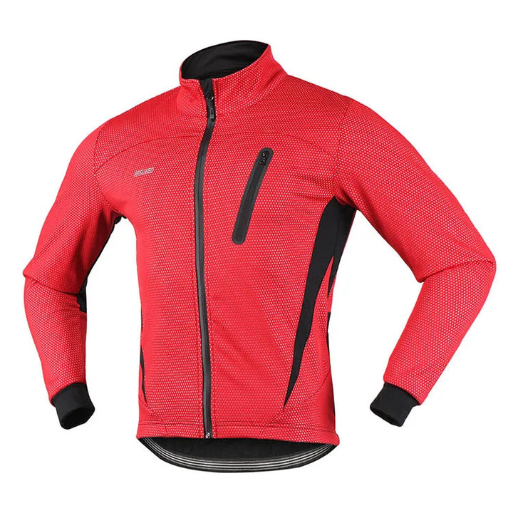 ARSUXEO Men's Thermal Cycling Jacket Winter Warm Up Fleece Bicycle Clothing Windbreak Waterproof Bike Motorcycle Raincoat 16H