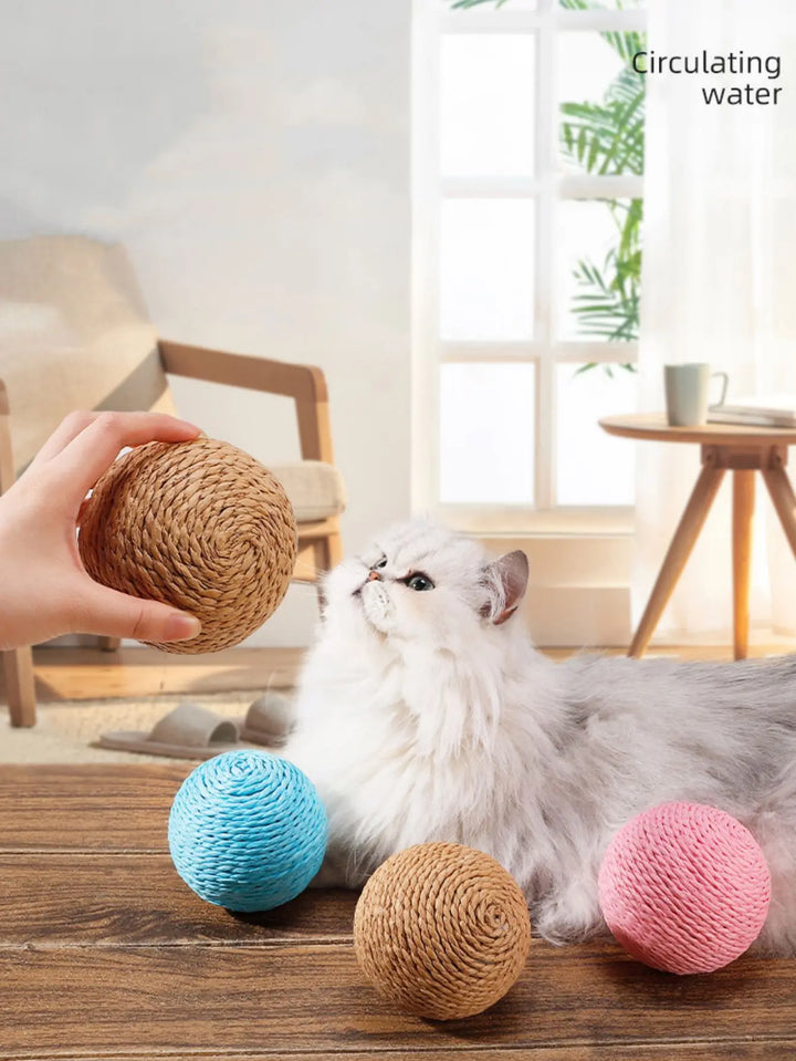 10CM Interactive Durable Sisal Scratching Ball Toy For Cats