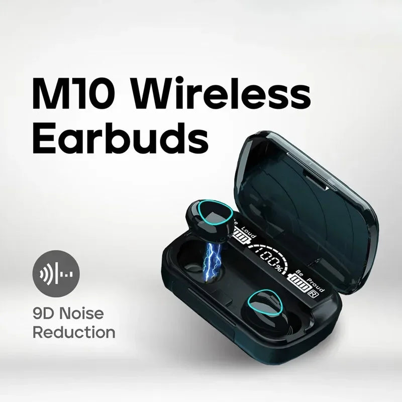 Original M10 Headphones Bluetooth Wireless Earpods Sports Stereo Noise Canceling Headphone Microphone Speaker Caixa De Som Gamer