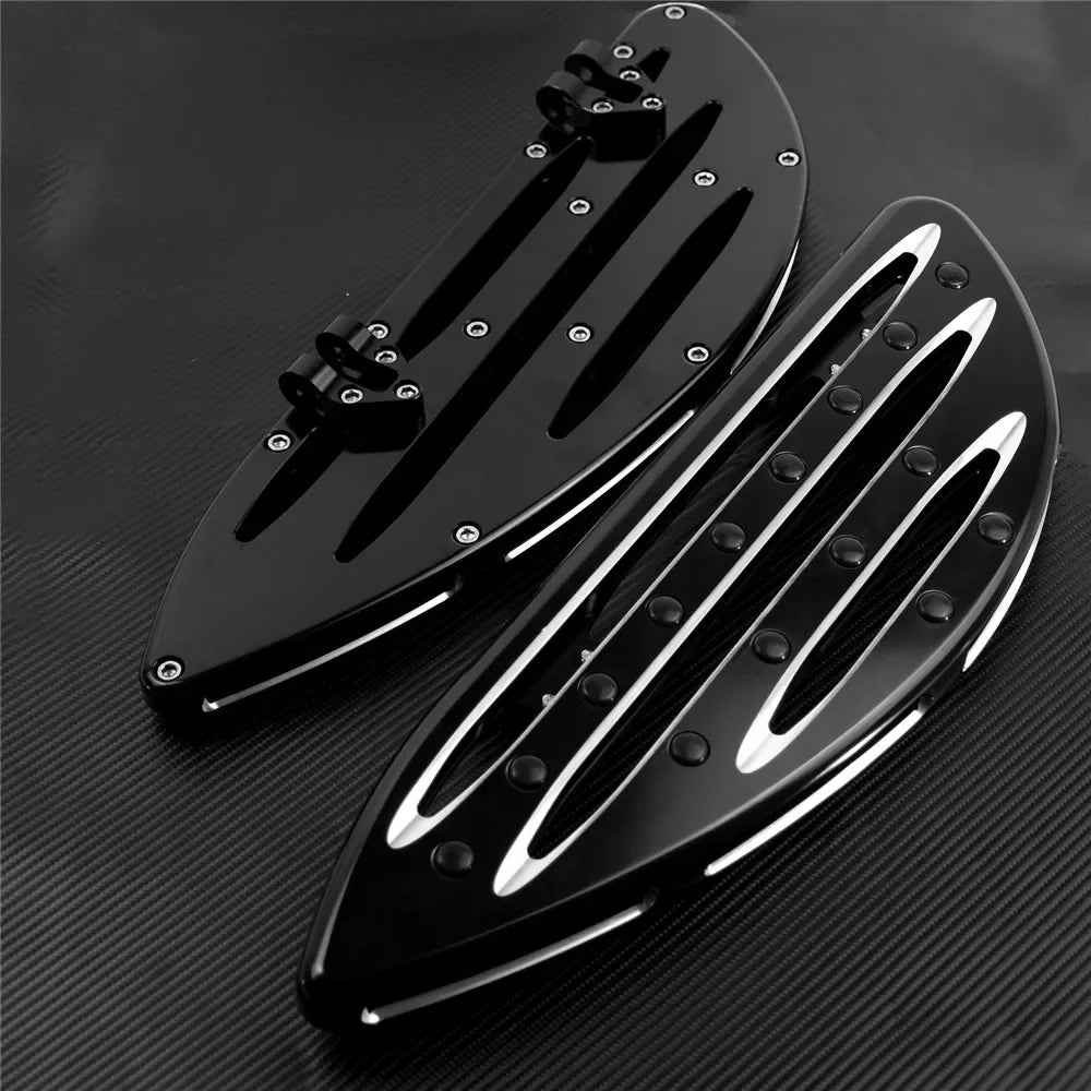 Motorcycle CNC Driver Floorboard Front Footrest Footpegs Pedal For Harley Touring Road King Electra Glide Softail FLST FLSTF