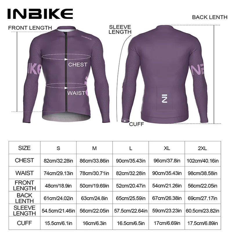 INBIKE Men’s Cycling Long Sleeve Breathable MTB Clothing Bicycle Jersey for Men Road Bike Top Shirts with Pocket Cycling Clothes