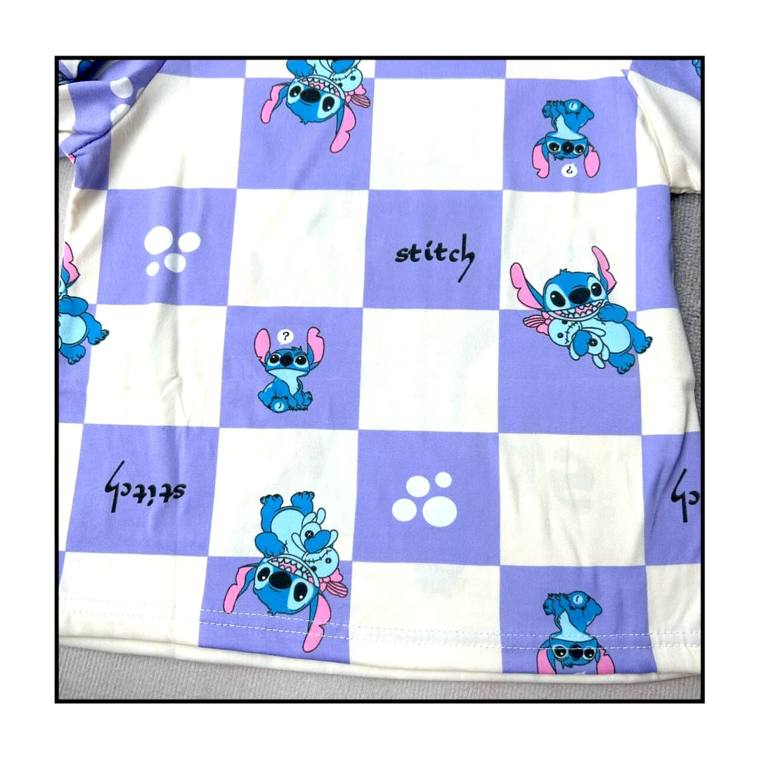 Spring Autumn Children's Clothing Sets Stitch Cartoon Boy Sleepwear Long sleeved Clothes Kids Pajamas Set Baby Girls Pyjamas