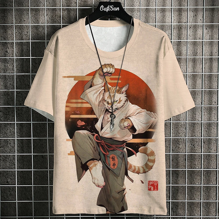 Summer Short Sleeve Harajuku Print Aniam T Shirt For Men O-Neck Oversized Pullover Fashion Streetwear Fashion Men‘s Clothing