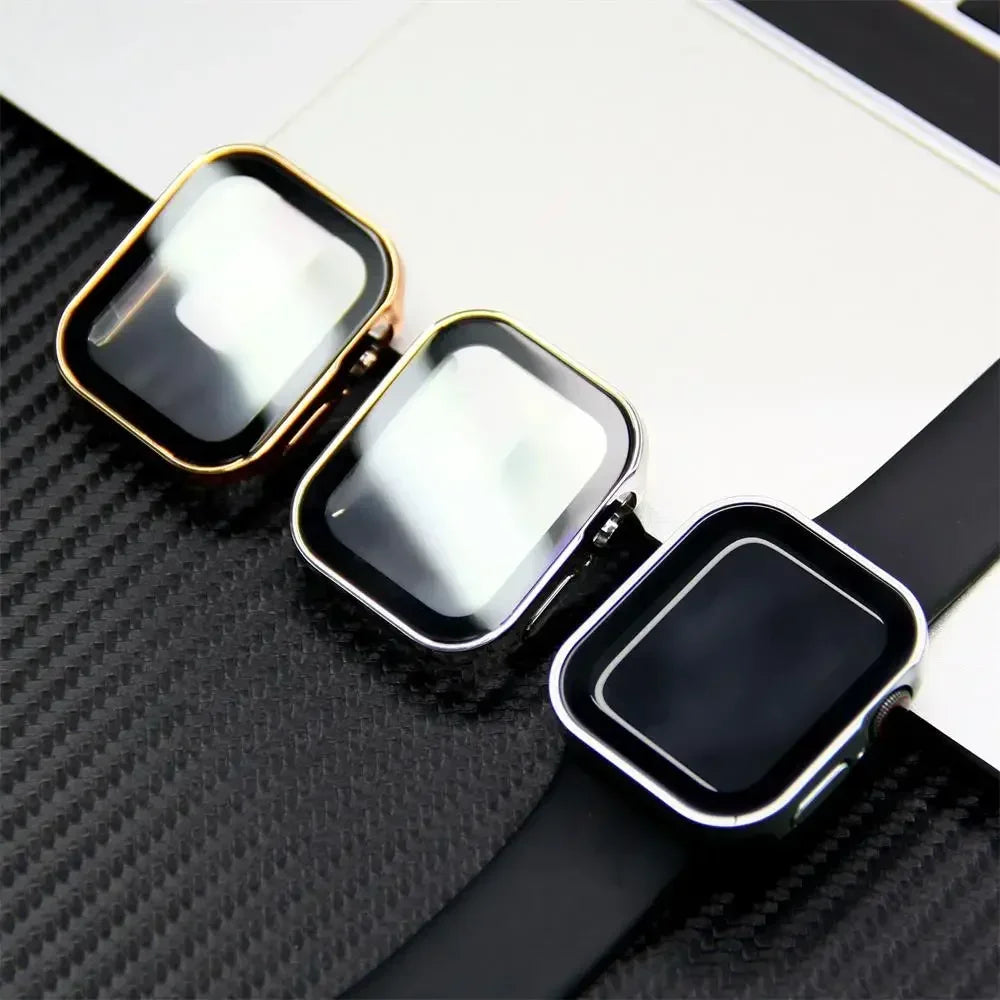 45mm 41mm 44mm Case With Protector Ultra Thin Hard PC Straight Edge Anti-Scratch Protective Cover Case For Apple IWatch Series