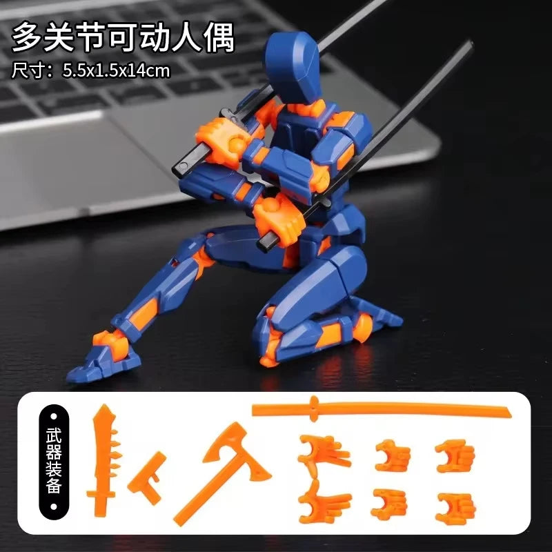 Multi-Jointed Movable Shapeshift Robot 3D Printed Mannequin Lucky 5 Character Action Figures Toys Parent-children Game For Gifts