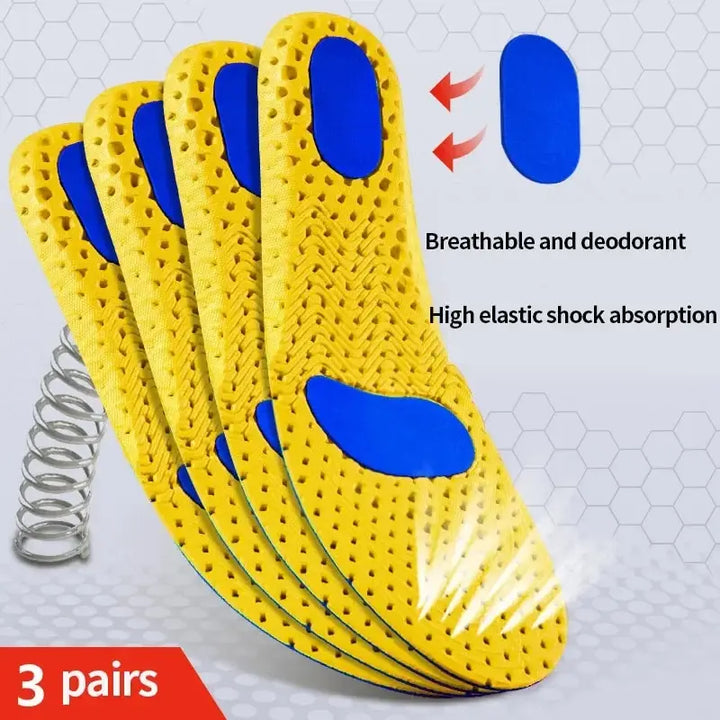 3Pairs Memory Foam Orthopedic Insoles, Feet Shoe Sole Pad Mesh Deodorant Breathable Cushion For Men & Women