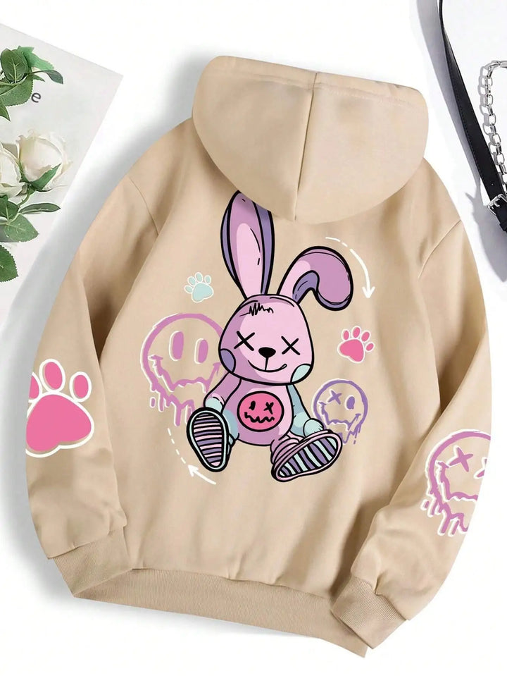 Hip Hop Street Casual Printed Female Hoodies Fashion Hoodie Oversize Loose New Sweatshirts Autumn Warm Fleece Clothing