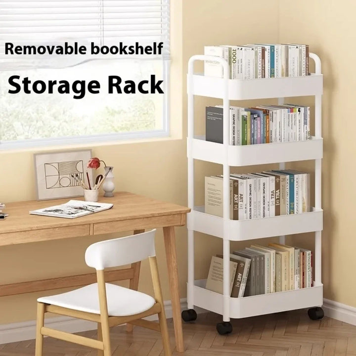 Bookshelf Storage Trolley Mobile Kitchen Trolley Organizer With Wheels Gap Mobile Bookshelf Trolley Household Snacks StorageRack