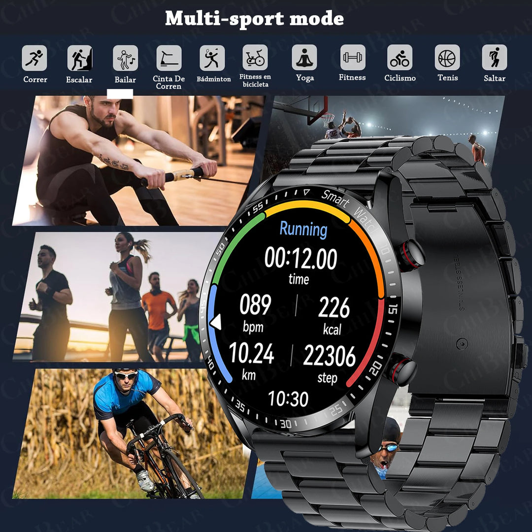 2024 New Smart Watch Men 1.5 inch Full Touch Screen Bluetooth Call Business Man Watches Fitnes Sports Smartwatch For Android IOS