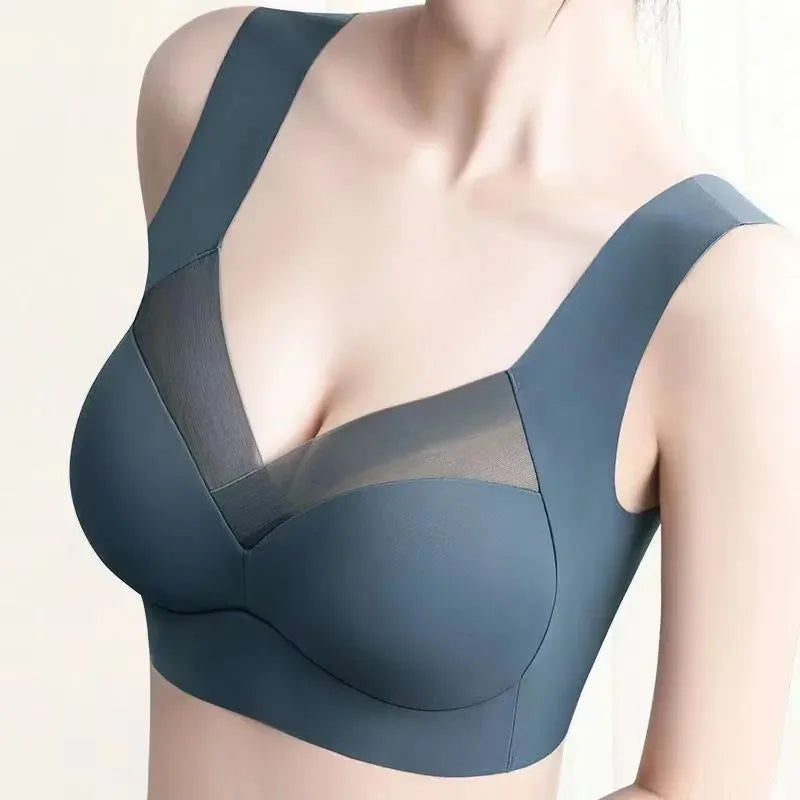 Traceless Summer Ice Silk Underwear Women Gather Anti-sagging Beautiful Bra Thin Without Steel Ring Seamless Bra Women Underwear