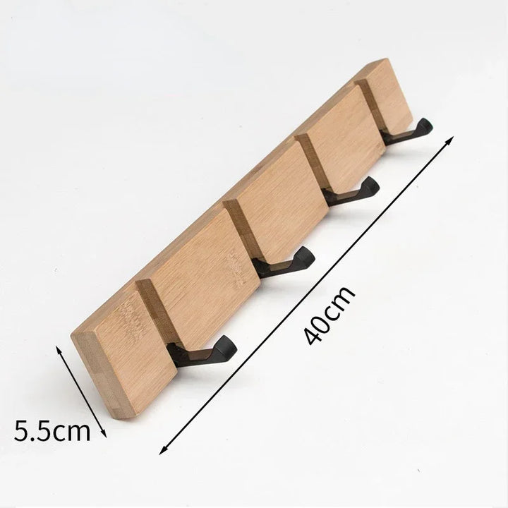 Wooden Invisible Bathroom Hook Creative Aluminum White Black Wall Mounted Door Key Storage Hanger Coat Towel Holder 3 4 5 Hooks