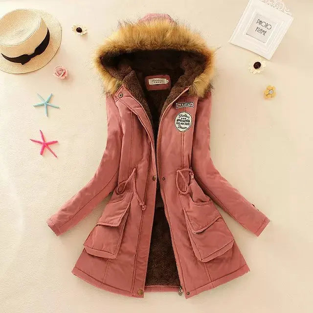 2023 New Autumn Winter Women Cotton Jacket Padded Casual Slim Coat Emboridery Hooded Parkas Wadded Warm Overcoat Fashion Parkas