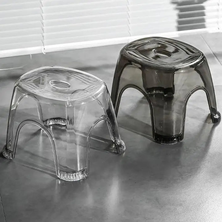 Bathroom Bath Stool Non-Slip Transparent Shoe Change Stool Toilet Thickened Plastic Low Stool for Bathroom Bedside