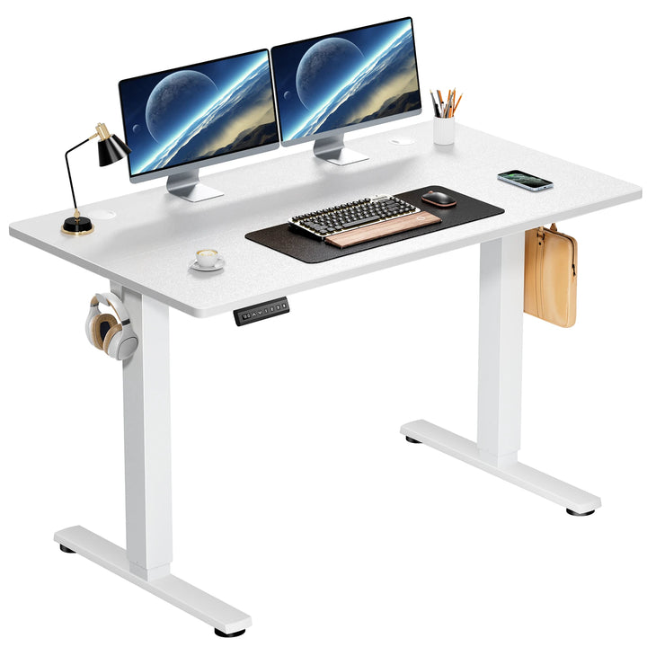 JHK Electric Standing Desk Height Adjustable 40x24 Inch Stand Up Sit Stand Computer Workstation Ergonomic Work Table  Oak