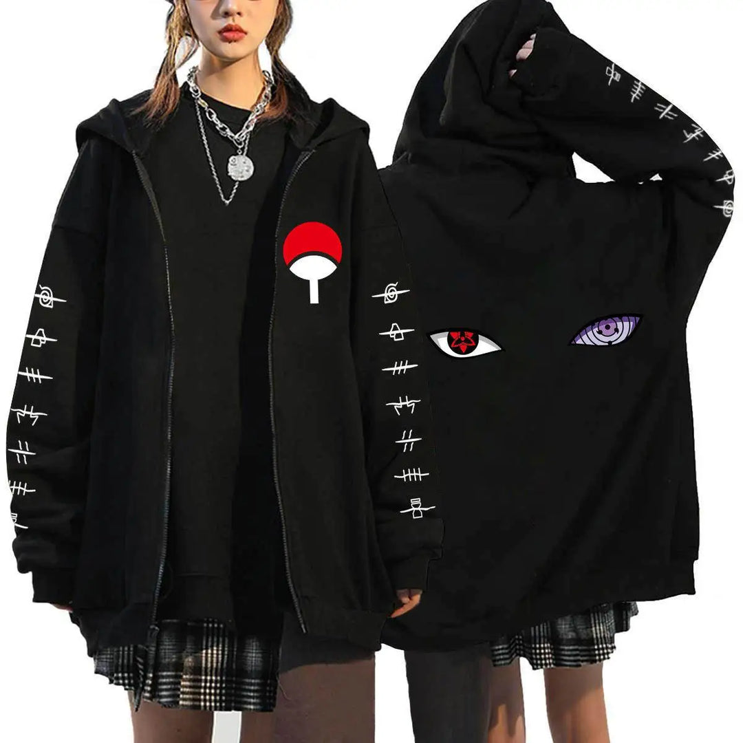 Autumn Zip Up Jacket Anime Naruto Figures Sweatshirt Men Women Plus Size Casual Clothing Harajuku Cartoon Coat Halloween Gifts