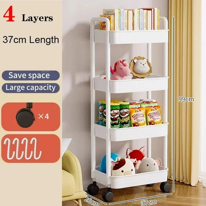 Bookshelf Storage Trolley Mobile Kitchen Trolley Organizer With Wheels Gap Mobile Bookshelf Trolley Household Snacks StorageRack