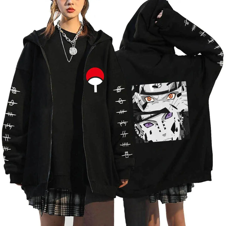 Autumn Zip Up Jacket Anime Naruto Figures Sweatshirt Men Women Plus Size Casual Clothing Harajuku Cartoon Coat Halloween Gifts