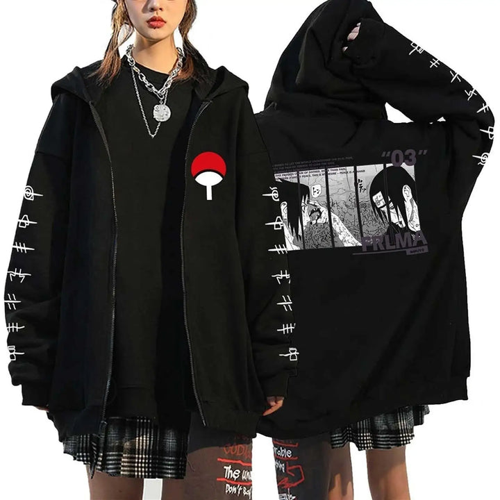 Autumn Zip Up Jacket Anime Naruto Figures Sweatshirt Men Women Plus Size Casual Clothing Harajuku Cartoon Coat Halloween Gifts