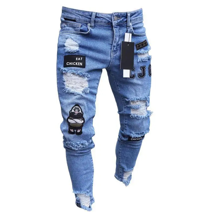 Fashion Jeans Men´s Branded Men's Clothing Clothes Skinny Slim Jean Black Pencil Pants Man Streetwear Fit Cargo Jeans for Men