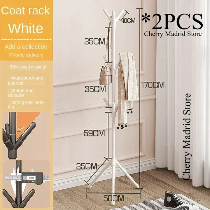 Floor Standing Clothes Tree Hat Organizer Hanger Rack Branch Multi Hook Household Floor Vertical Coat Scarf Handbag Hanger tree