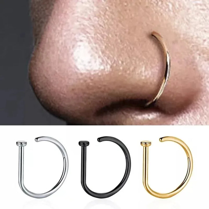 Fake Piercing Nose Ring Earrings Fashion Non Piercing Nose Clip Stainless Steel Septum Body Jewelry