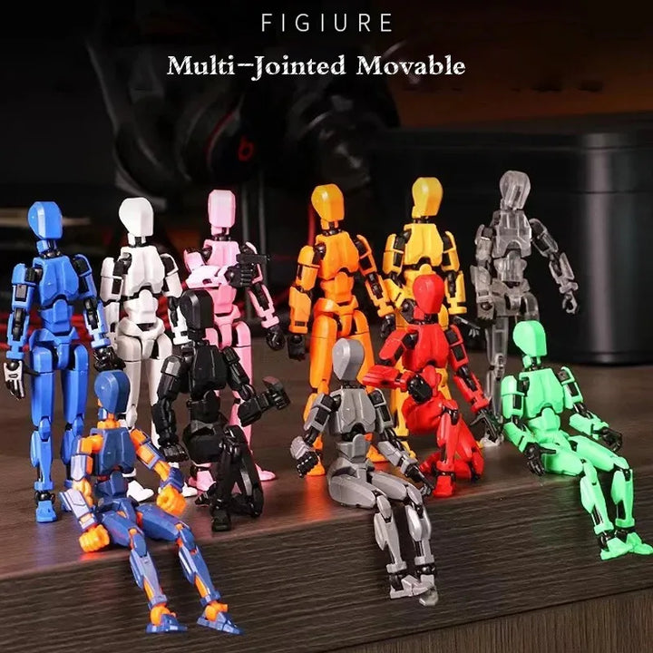 Multi-Jointed Movable Shapeshift Robot 3D Printed Mannequin Lucky 5 Character Action Figures Toys Parent-children Game For Gifts