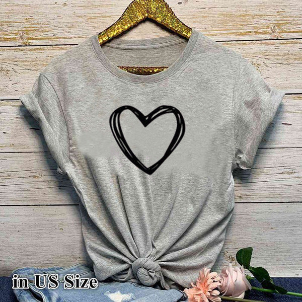 Woman’s Heart Printed Short Sleeve T-Shirt