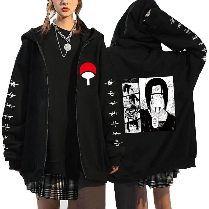 Autumn Zip Up Jacket Anime Naruto Figures Sweatshirt Men Women Plus Size Casual Clothing Harajuku Cartoon Coat Halloween Gifts